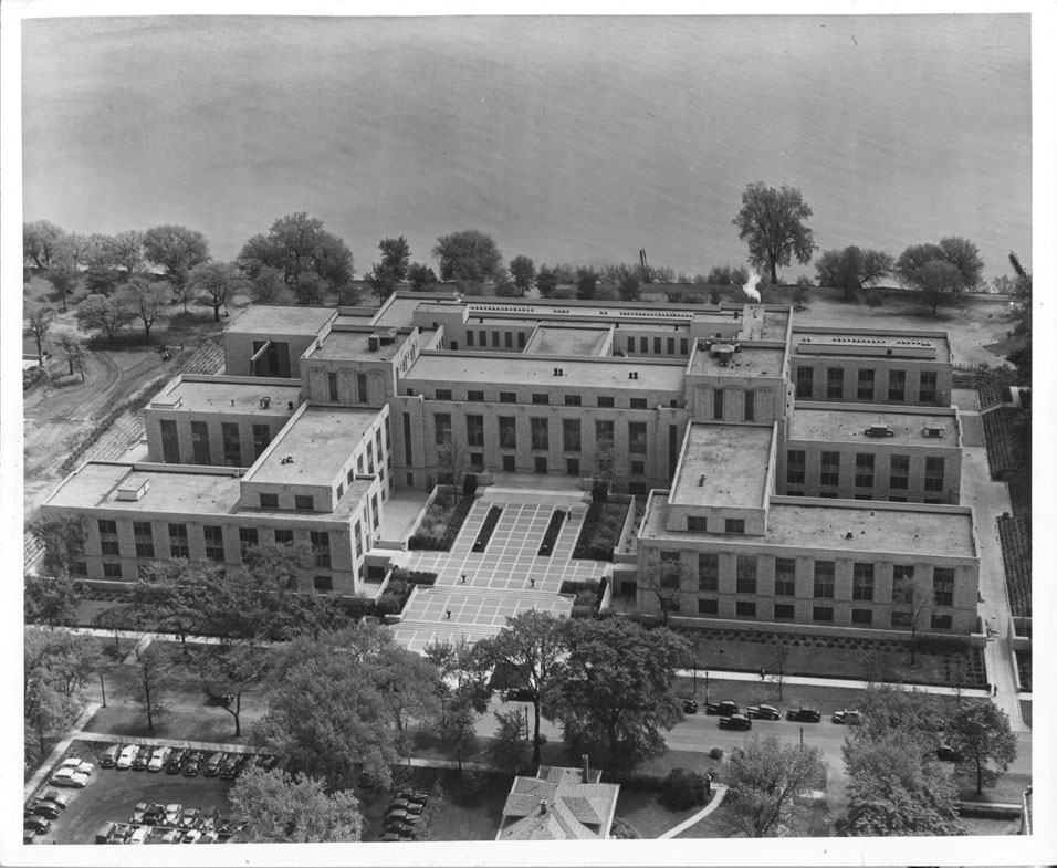 Technological Institute, Exterior: Aerial View, pre-lakefill