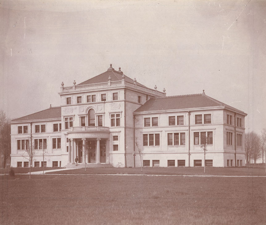 Lunt Library, Exterior, with Bicycle