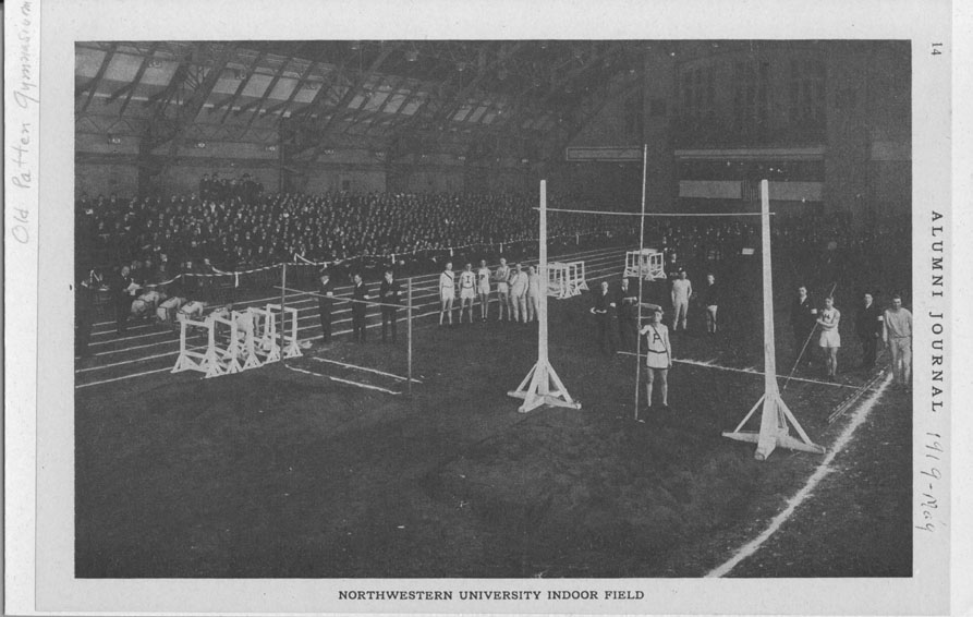 Patten Gym (Old), Clippings: "NU Indoor Field," from Alumni Journal