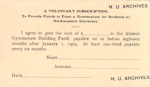 Patten Gym: Subscription Request for new gym (front)