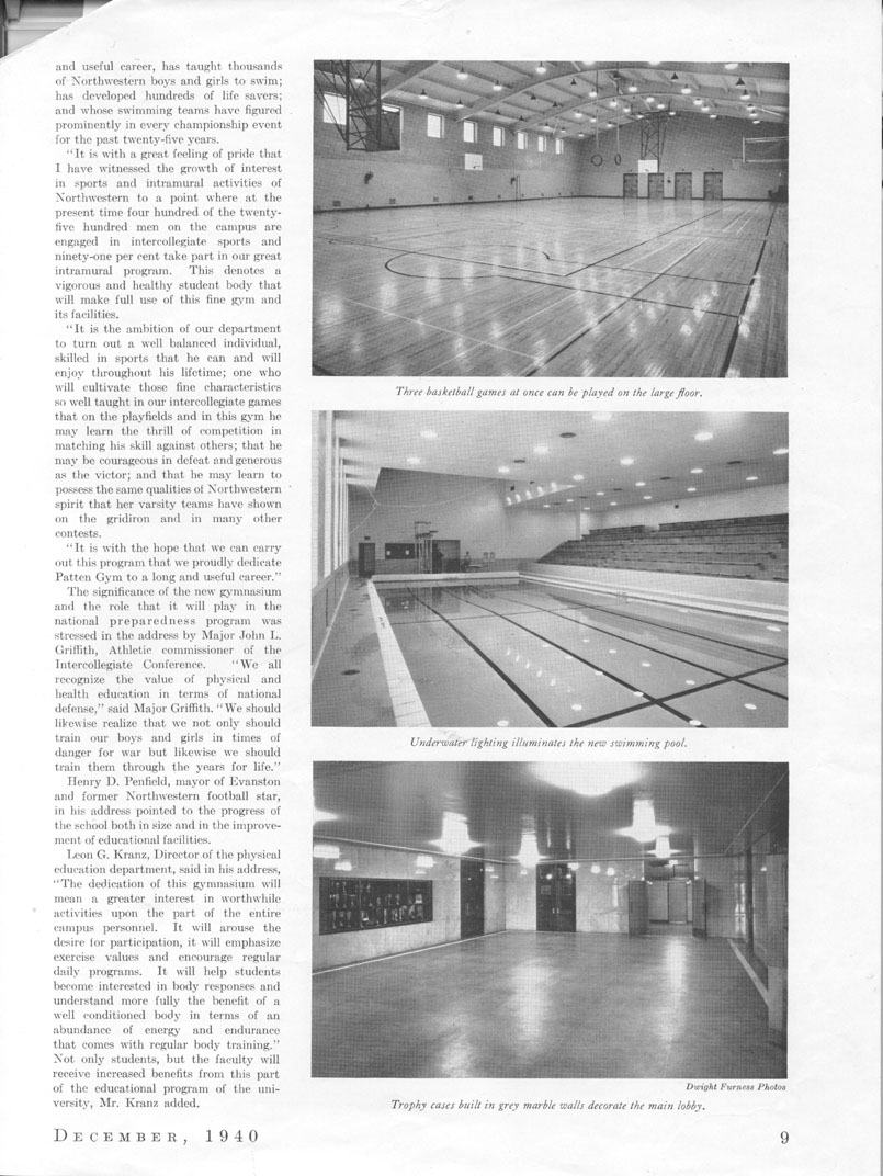 Patten Gym (New), Clippings: Interior views, from Alumni News
