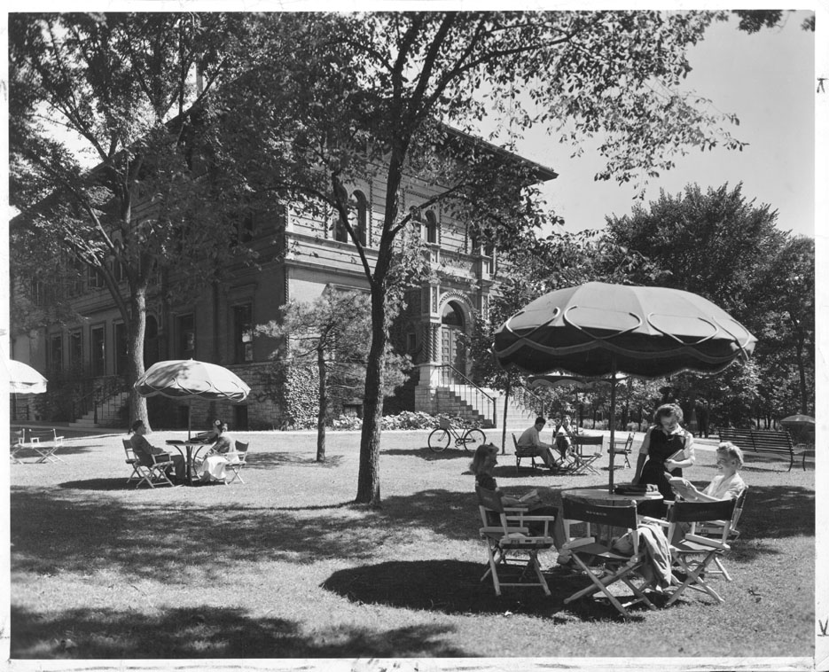 Annie May Swift, Exterior: Students at Outdoor Tables