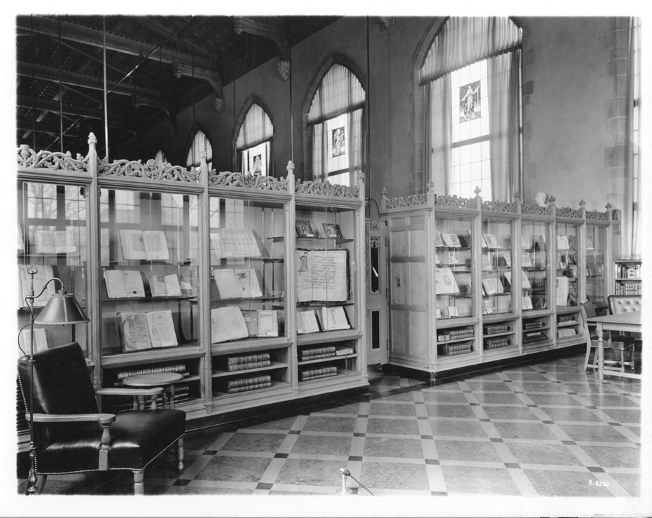 Deering Lib., Interior: Exhibit Cases