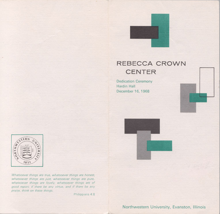 Rebecca Crown, Dedication: Program Cover