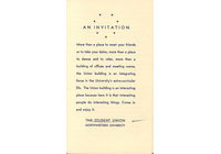 "An invitation to the Student Union"