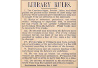 University Hall: "Library Rules"