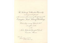Lunt Library, Dedication: Invitation