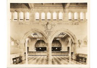 Deering Lib., Interior: Archways, Circulation Desk