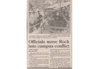 The Rock, Clippings: first page "Officials move Rock into campus conflict"
