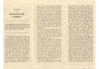 Shakespeare Garden: inside text of Garden Club Brochure