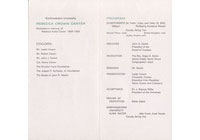 Rebecca Crown, Dedication: Program