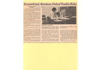Rebecca Crown, Clippings: "Streamlined, Rainbow-Flaked Pueblo Baby"