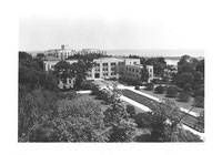 Kresge Hall: exterior with trees in foreground