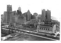 Chicago Campus: Aerial ca 1930s with cloister garden