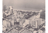 Chicago Campus: Aerial, wide view of campus and city